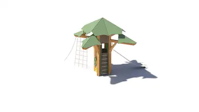 CANOPY DESIGN : ARBRE CANOPÉE PLAYTREE M - avec toboggan, ref PM-SL-01